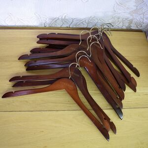 Lot of 16 Stetson Branded Wood Hangers Dark Red Notched 17.5 Inch Width Western